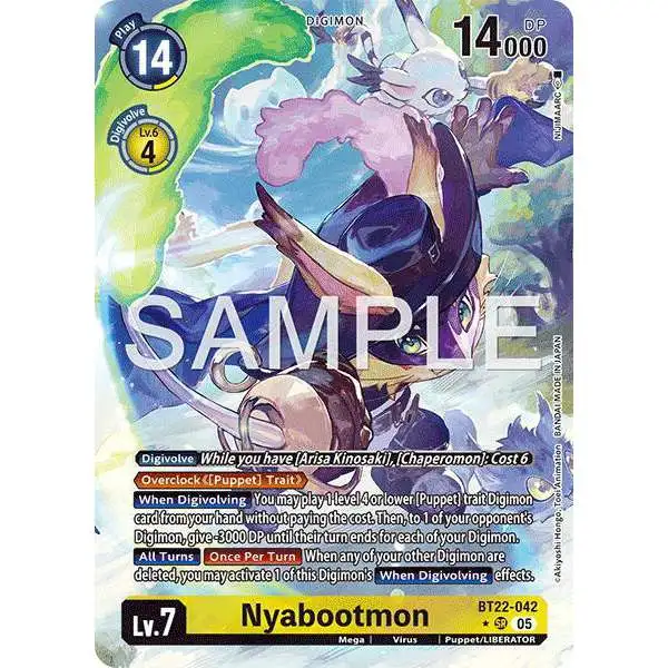 Digimon Trading Card Game Cyber Eden Super Rare Nyabootmon BT22-042 [Alternate Art]