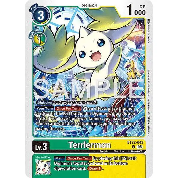 Digimon Trading Card Game Cyber Eden Uncommon Terriermon BT22-043