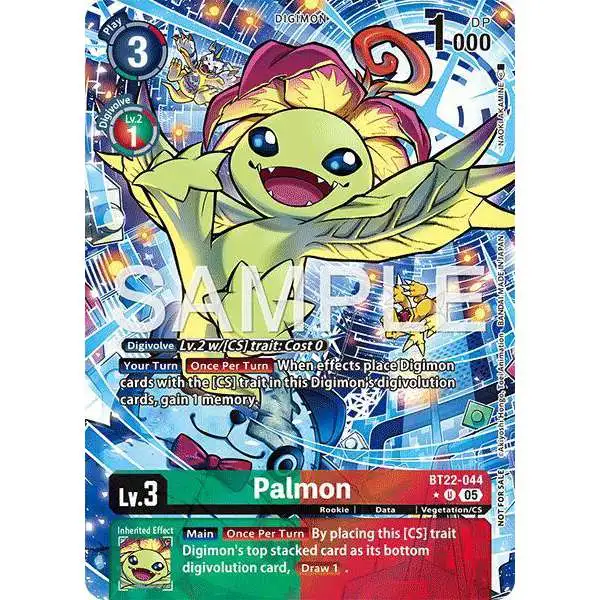 Digimon Trading Card Game Cyber Eden Uncommon Palmon BT22-044 [Box Topper]