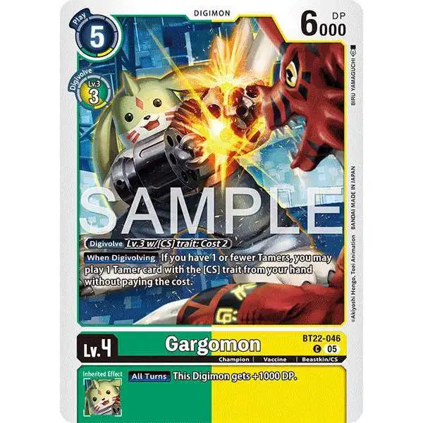 Digimon Trading Card Game Cyber Eden Common Gargomon BT22-046