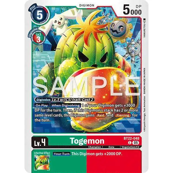 Digimon Trading Card Game Cyber Eden Common Togemon BT22-048