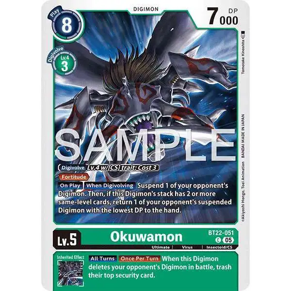 Digimon Trading Card Game Cyber Eden Common Okuwamon BT22-051