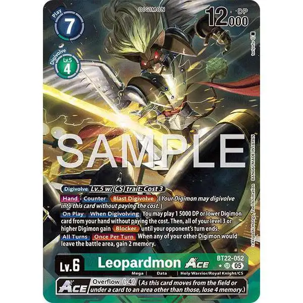 Digimon Trading Card Game Cyber Eden Super Rare Leopardmon ACE BT22-052 [Alternate Art]