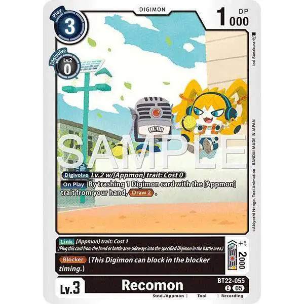 Digimon Trading Card Game Cyber Eden Common Recomon BT22-055