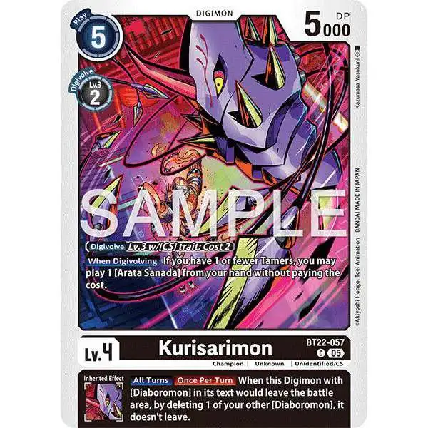 Digimon Trading Card Game Cyber Eden Common Kurisarimon BT22-057