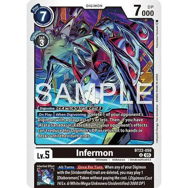 Digimon Trading Card Game Cyber Eden Uncommon Infermon BT22-059