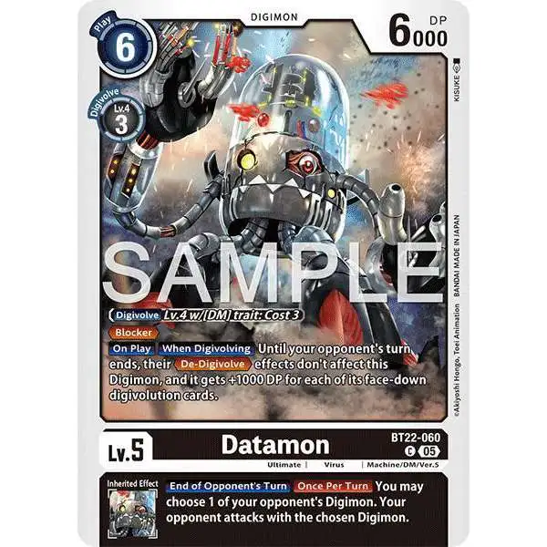 Digimon Trading Card Game Cyber Eden Common Datamon BT22-060