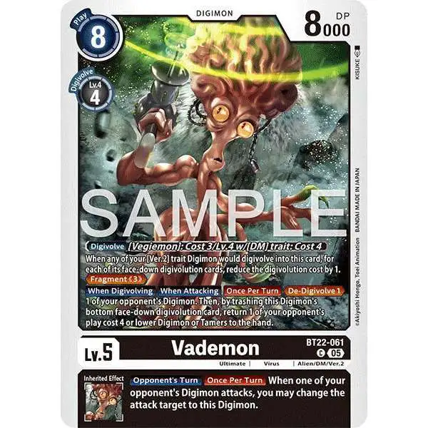 Digimon Trading Card Game Cyber Eden Common Vademon BT22-061