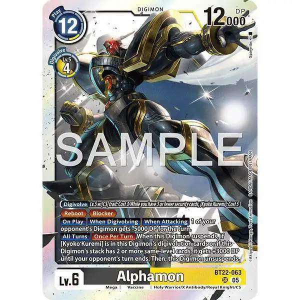 Digimon Trading Card Game Cyber Eden Super Rare Alphamon BT22-063