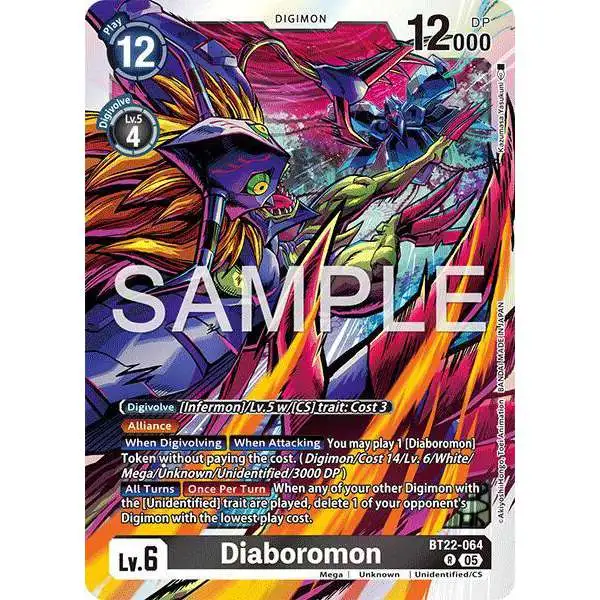 Digimon Trading Card Game Cyber Eden Rare Diaboromon BT22-064