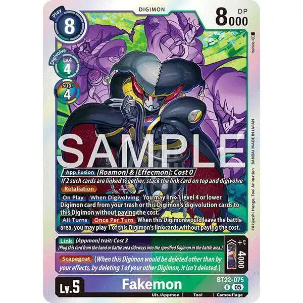 Digimon Trading Card Game Cyber Eden Rare Fakemon BT22-075
