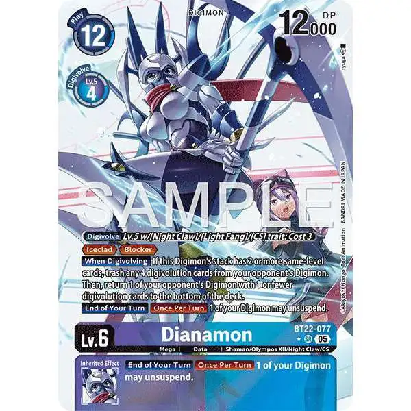 Digimon Trading Card Game Cyber Eden Super Rare Dianamon BT22-077 [Alternate Art]