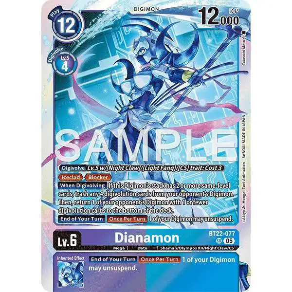 Digimon Trading Card Game Cyber Eden Super Rare Dianamon BT22-077