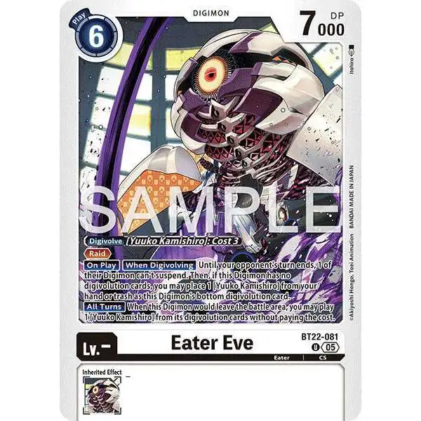 Digimon Trading Card Game Cyber Eden Uncommon Eater Eve (X Antibody) BT22-081