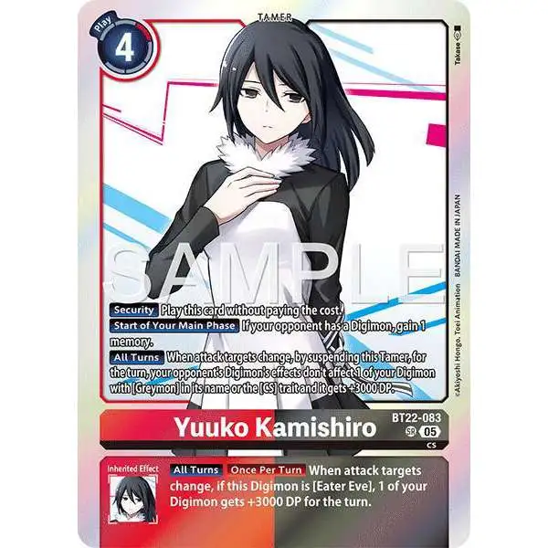 Digimon Trading Card Game Cyber Eden Super Rare Yuuko Kamishiro BT22-083