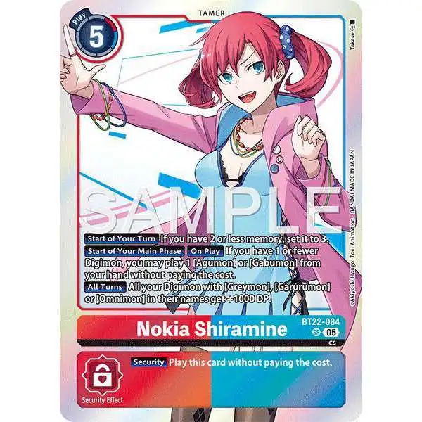 Digimon Trading Card Game Cyber Eden Super Rare Nokia Shiramine BT22-084