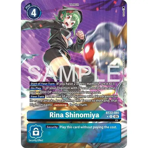 Digimon Trading Card Game Cyber Eden Rare Rina Shinomiya BT22-085 [Alternate Art]
