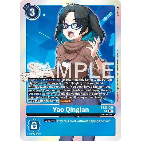 Digimon Trading Card Game Cyber Eden Rare Yao Qinglan BT22-086