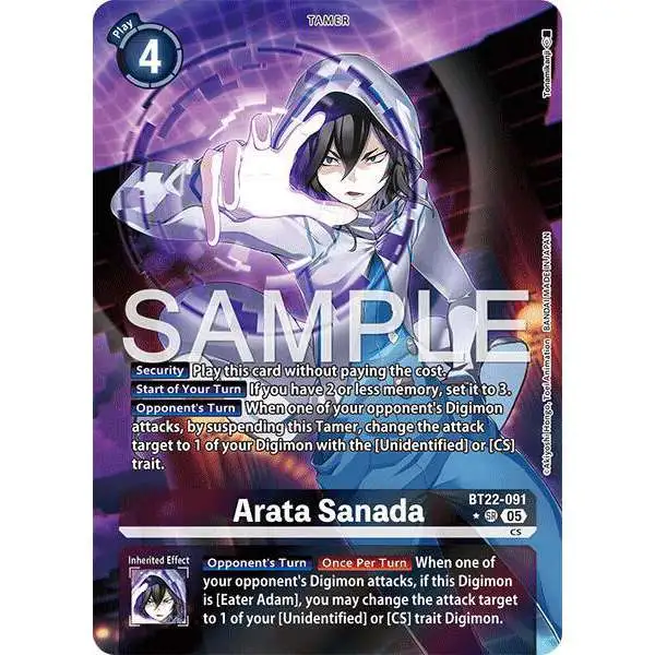 Digimon Trading Card Game Cyber Eden Super Rare Arata Sanada BT22-091 [Alternate Art]