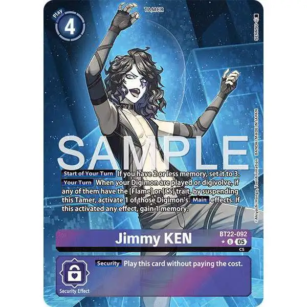 Digimon Trading Card Game Cyber Eden Uncommon Jimmy KEN BT22-092 [Alternate Art]