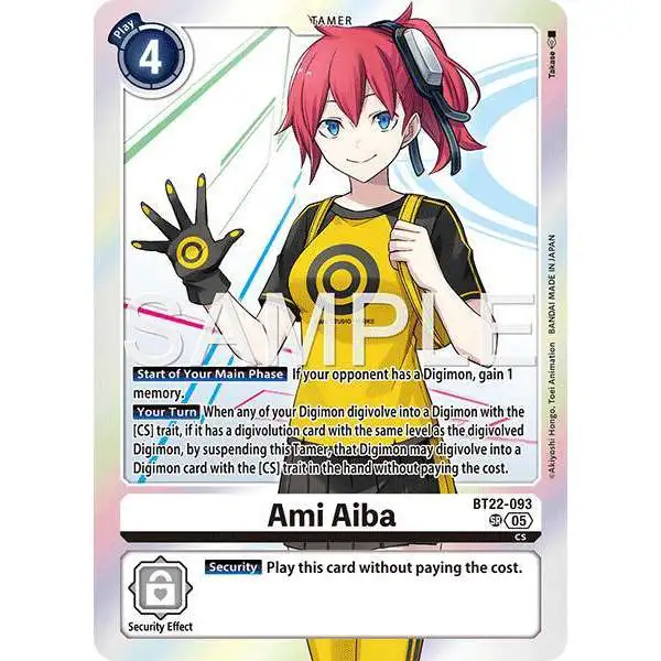 Digimon Trading Card Game Cyber Eden Super Rare Ami Aiba BT22-093