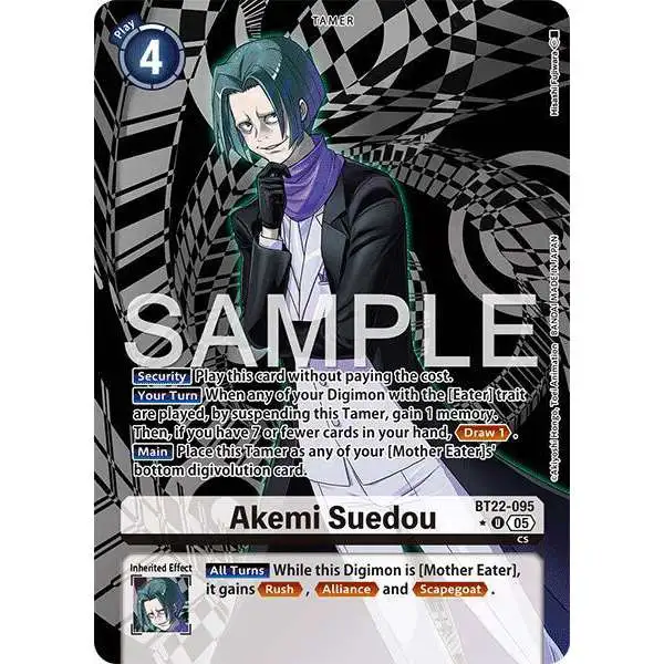 Digimon Trading Card Game Cyber Eden Uncommon Akemi Suedou BT22-095 [Alternate Art]