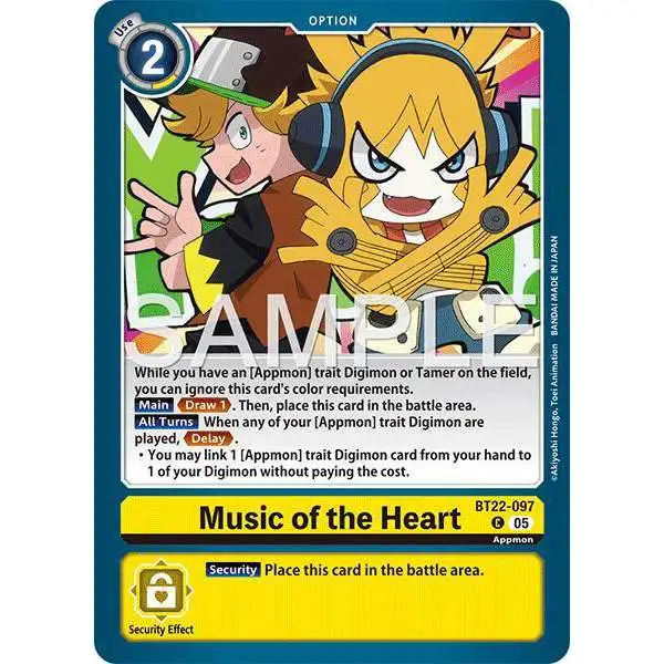 Digimon Trading Card Game Cyber Eden Common Music of the Heart BT22-097