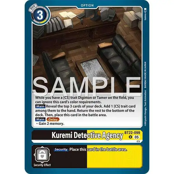 Digimon Trading Card Game Cyber Eden Uncommon Kuremi Detective Agency BT22-099