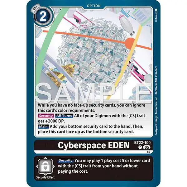Digimon Trading Card Game Cyber Eden Common Cyberspace EDEN BT22-100