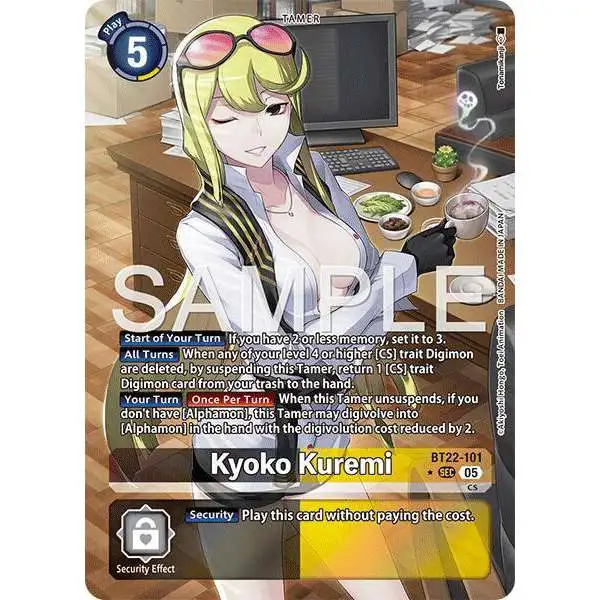 Digimon Trading Card Game Cyber Eden Secret Rare Kyoko Kuremi BT22-101 [Alternate Art]