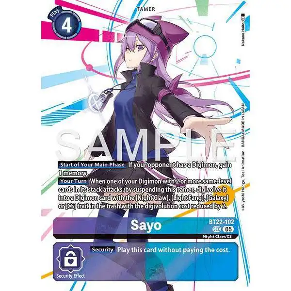 Digimon Trading Card Game Cyber Eden Secret Rare Sayo BT22-102