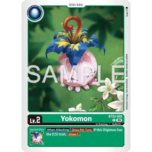 Digimon Trading Card Game Hackers' Slumber Common Yokomon BT23-002