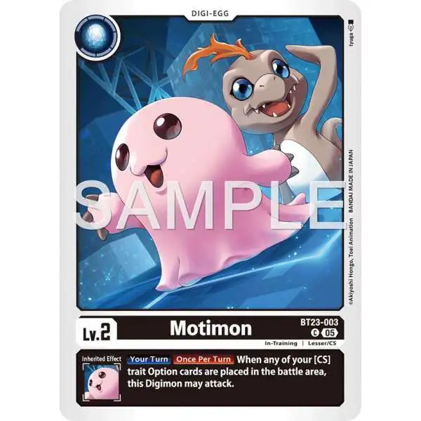 Digimon Trading Card Game Hackers' Slumber Common Motimon BT23-003