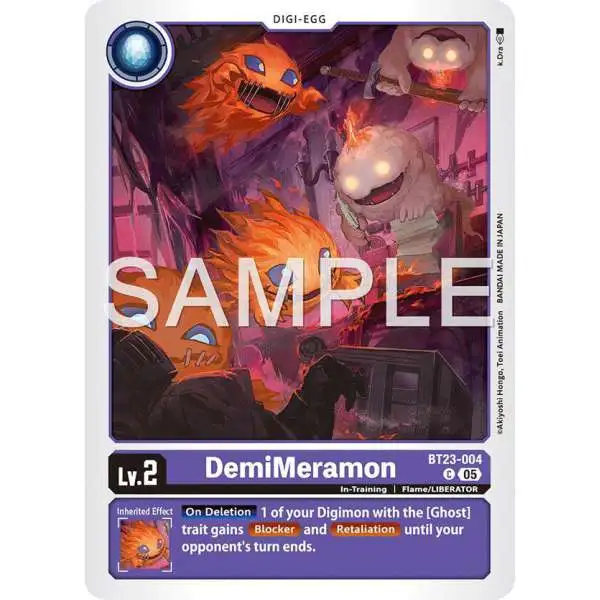 Digimon Trading Card Game Hackers' Slumber Common DemiMeramon BT23-004
