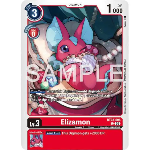 Digimon Trading Card Game Hackers' Slumber Common Elizamon BT23-005