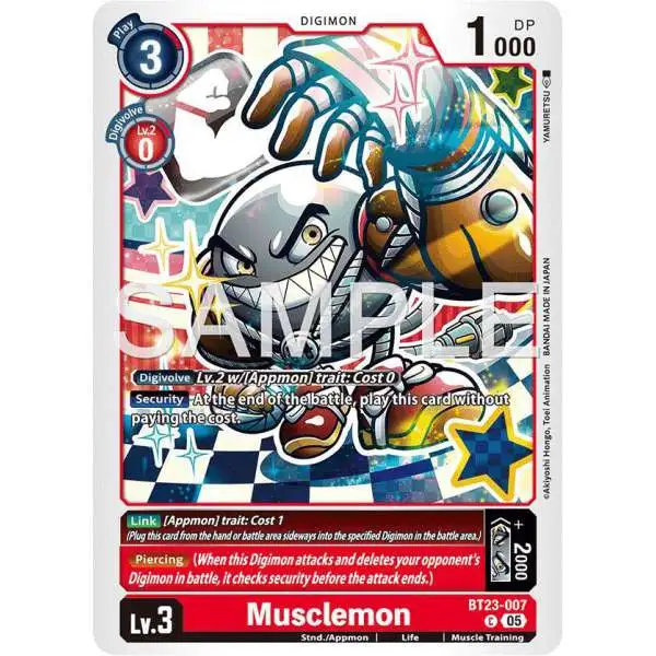 Digimon Trading Card Game Hackers' Slumber Common Musclemon BT23-007