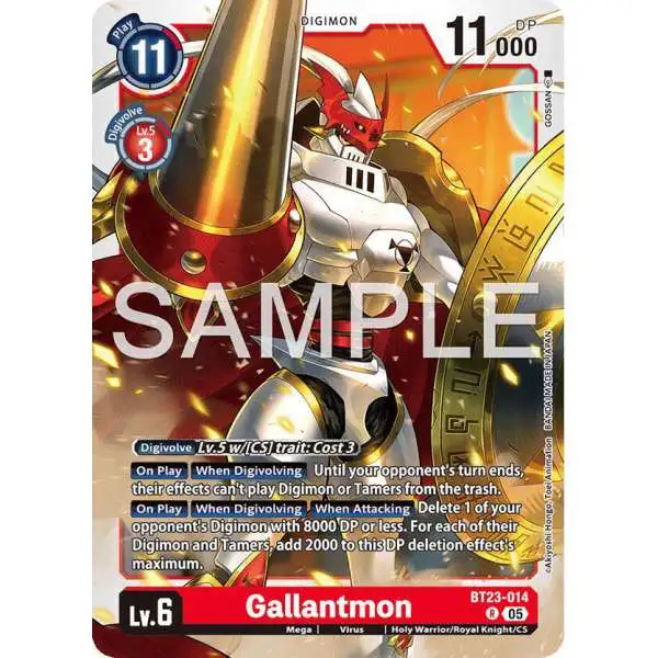 Digimon Trading Card Game Hackers' Slumber Rare Gallantmon BT23-014