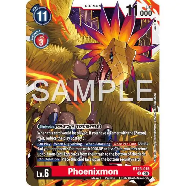 Digimon Trading Card Game Hackers' Slumber Uncommon Phoenixmon BT23-015