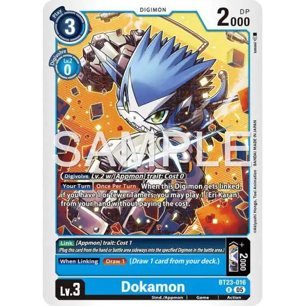 Digimon Trading Card Game Hackers' Slumber Rare Dokamon BT23-016