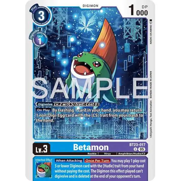 Digimon Trading Card Game Hackers' Slumber Uncommon Betamon BT23-017