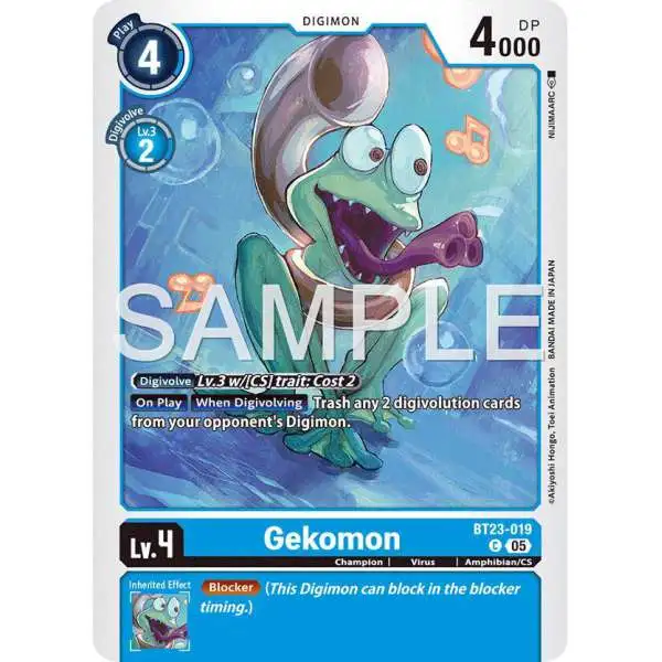 Digimon Trading Card Game Hackers' Slumber Common Gekomon BT23-019