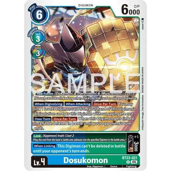 Digimon Trading Card Game Hackers' Slumber Uncommon Dosukomon BT23-021