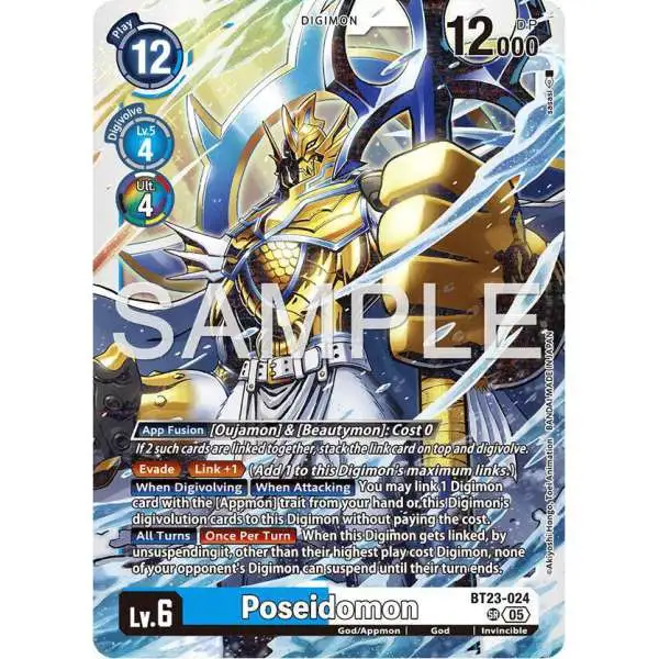 Digimon Trading Card Game Hackers' Slumber Super Rare Poseidomon BT23-024