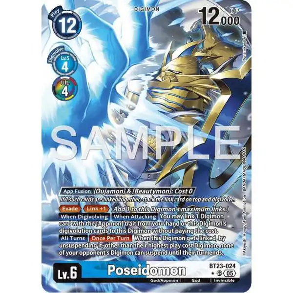 Digimon Trading Card Game Hackers' Slumber Super Rare Poseidomon BT23-024 [Alternate Art]