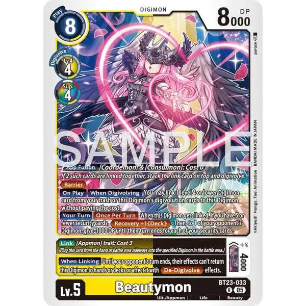 Digimon Trading Card Game Hackers' Slumber Rare Beautymon BT23-033