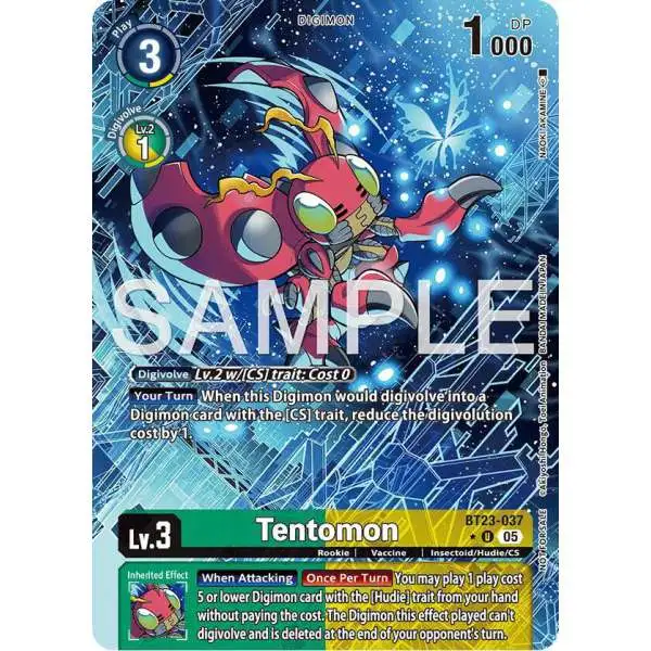 Digimon Trading Card Game Hackers' Slumber Uncommon Tentomon BT23-037 [Hacker's Slumber Box Promotion Pack]