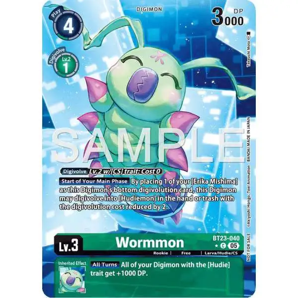 Digimon Trading Card Game Hackers' Slumber Common Wormmon BT23-040 [Hacker's Slumber Box Promotion Pack]