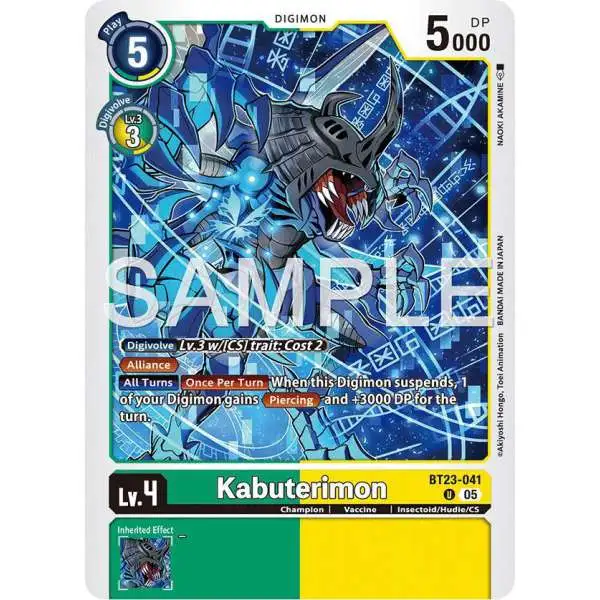 Digimon Trading Card Game Hackers' Slumber Uncommon Kabuterimon BT23-041
