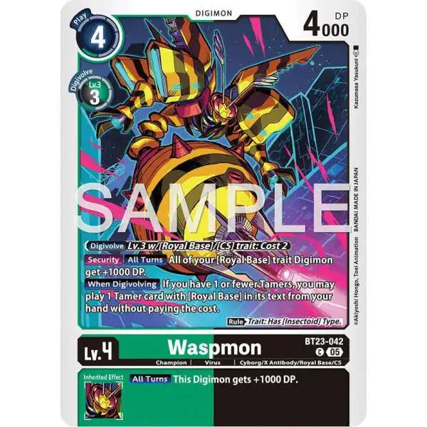 Digimon Trading Card Game Hackers' Slumber Common Waspmon BT23-042