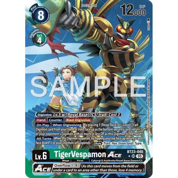 Digimon Trading Card Game Hackers' Slumber Super Rare TigerVespamon ACE BT23-045 [Alternate Art]